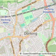 Map of Dorking, Surrey