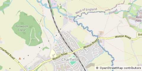 Map of Wotton-Under-Edge, South Gloucestershire