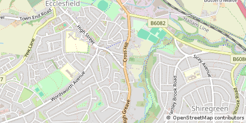 Map of Sheffield, South Yorkshire