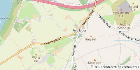 Map of Huddersfield, West Yorkshire
