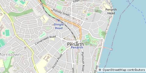 Map of Penarth, South Glamorgan