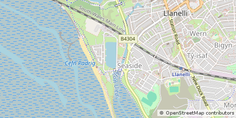 Map of Llanelli, Carmarthenshire