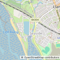 Map of Llanelli, Carmarthenshire