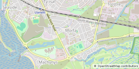 Map of Llanelli, Dyfed