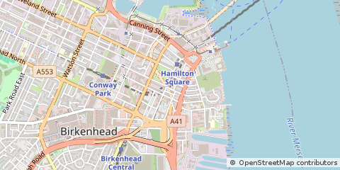 Map of Birkenhead, Merseyside
