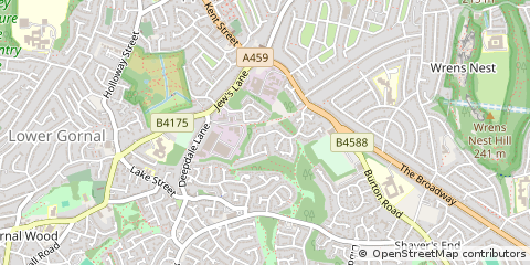 Map of Dudley, West Midlands