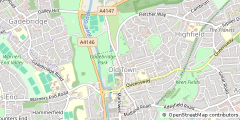 Map of Hemel Hempstead, Hertfordshire