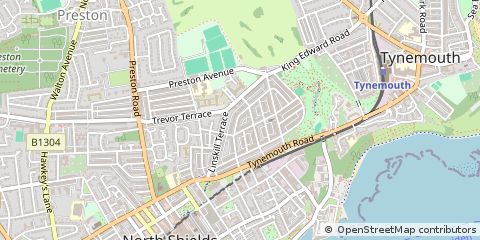 Map of North Shields, Tyne and Wear