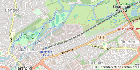 Map of Hertford, Hertfordshire