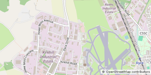Map of Dyce, Aberdeen