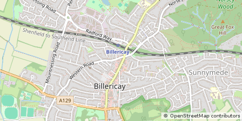 Map of Billericay, Essex