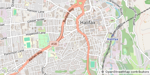Map of Halifax, West Yorkshire