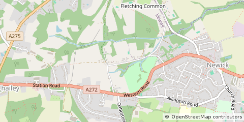Map of Lewes, East Sussex