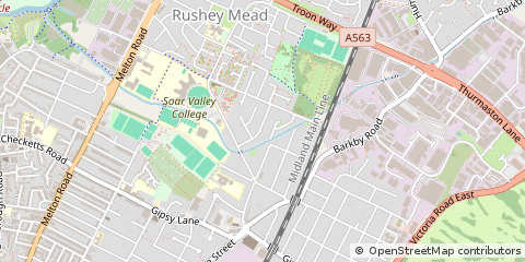 Map of Leicester, Leicestershire