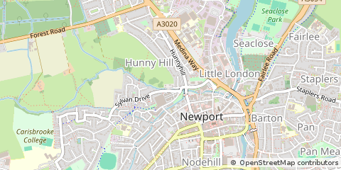 Map of Newport, Isle of Wight