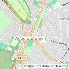 Map of Woodford Green, Essex