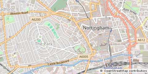 Map of Park ROW, Nottingham
