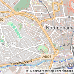 Map of Park ROW, Nottingham