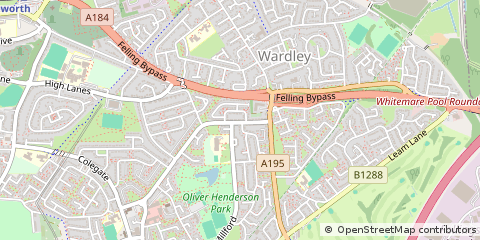 Map of Gateshead
