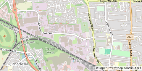 Map of Worksop, Nottinghamshire