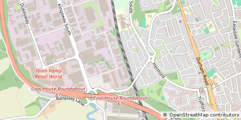 Map of Gateshead, Tyne & Wear