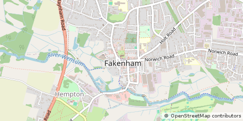 Map of Fakenham, Norfolk