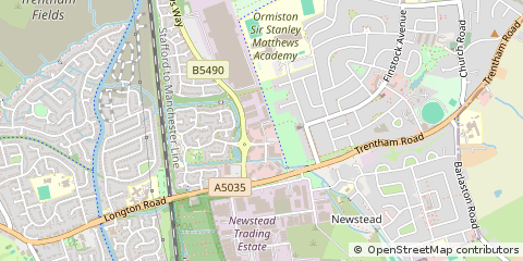 Map of Stoke on Trent, Staffordshire