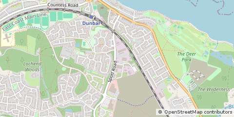 Map of Dunbar, East Lothian