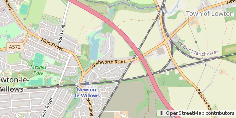 Map of Newton-LE-Willows, Merseyside
