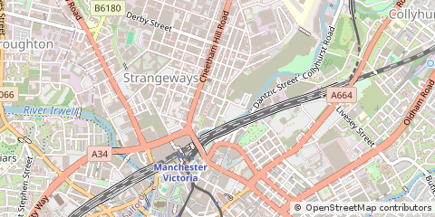 Map of Manchester, Lancashire