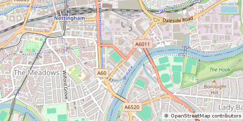 Map of Nottingham, Nottinghamshire