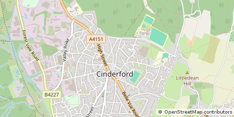 Map of Cinderford