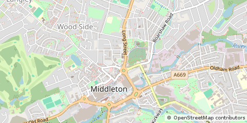 Map of Manchester, Lancashire