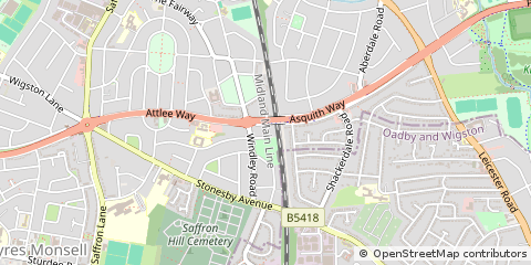 Map of Leicester, Leicestershire