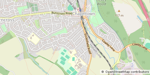 Map of Chapeltown, Sheffield, South Yorkshire