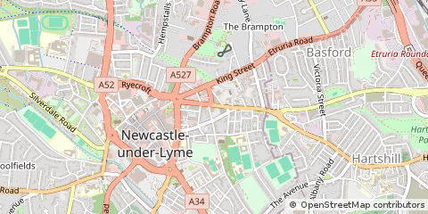 Map of Newcastle-Under-Lyme, Staffordshire