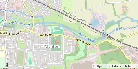 Map of Worksop, Nottinghamshire