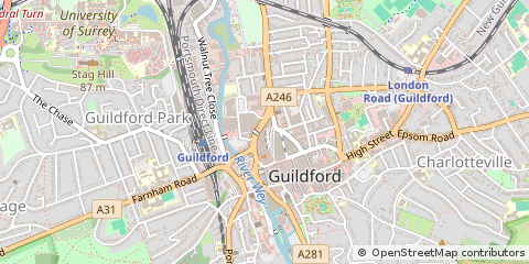 Map of Guildford, Surrey