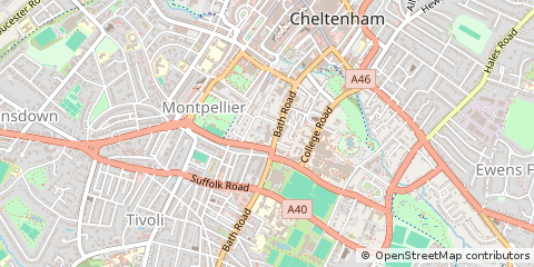 Map of Cheltenham, Gloucestershire