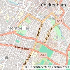Map of Cheltenham, Gloucestershire