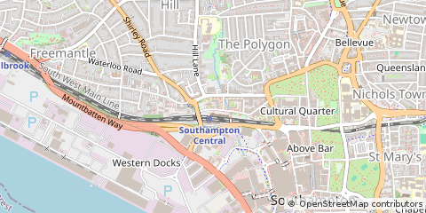 Map of Southampton, Hampshire