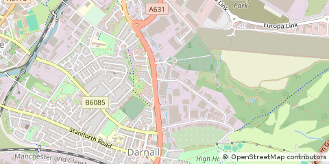 Map of Sheffield, S Yorks