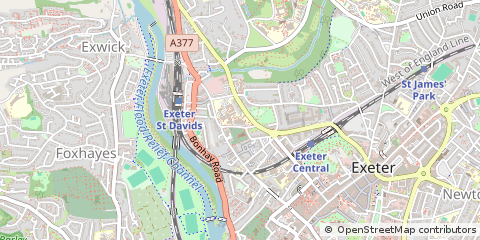 Map of Exeter, Devon