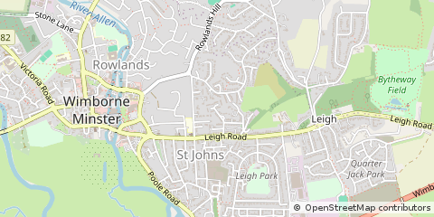 Map of Wimborne, Dorset