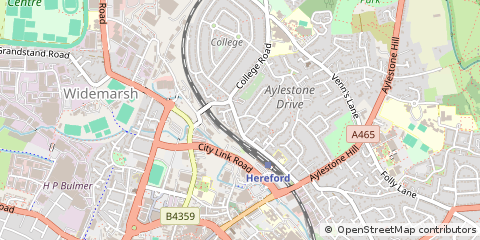 Map of Hereford, Herefordshire