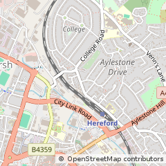 Map of Hereford, Herefordshire