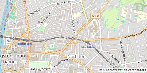 Map of Kingston Upon Thames, Surrey