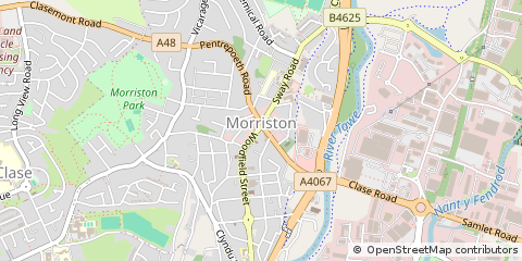 Map of Morriston, Swansea