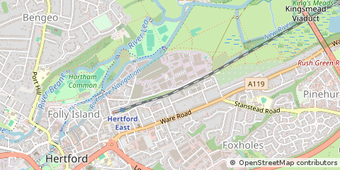 Map of Hertford, Hertfordshire