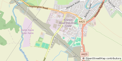 Map of Southam, Warks